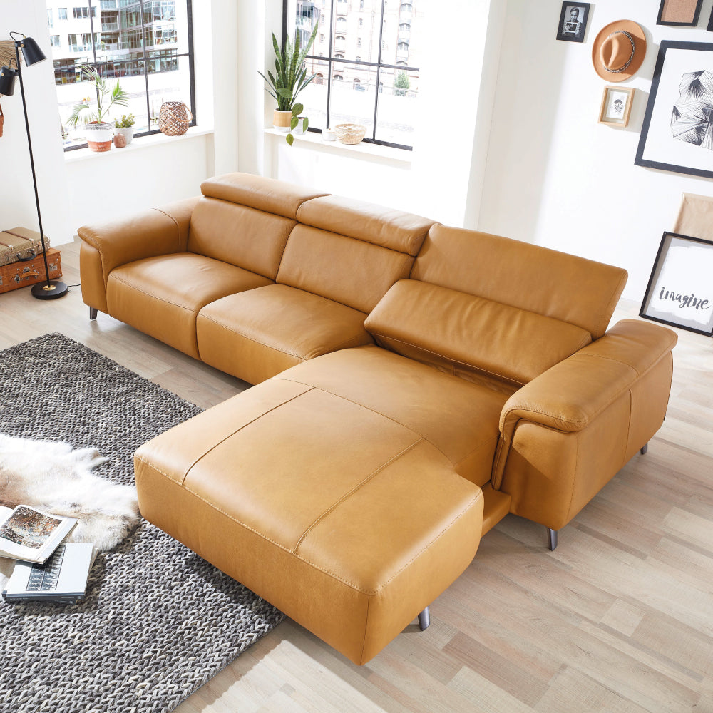 Leder Ecksofa mit 4 Motoren Relaxfunktion und Vorziehfunktion im Canape MRS 5100 -  von meinRelaxsessel.de - 5 Jahre Garantie auf Relaxsessel GESCHENKT! Kaufe jetzt bei meinRelaxsessel.de