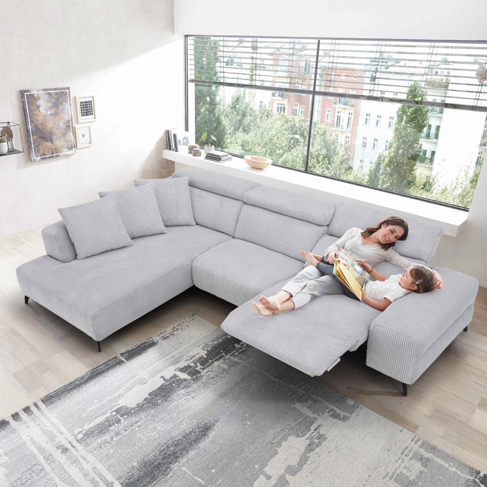 Cord Ecksofa mit motorischer Relaxfunktion MRS 5500 -  von meinRelaxsessel.de - 5 Jahre Garantie auf Relaxsessel GESCHENKT! Kaufe jetzt bei meinRelaxsessel.de