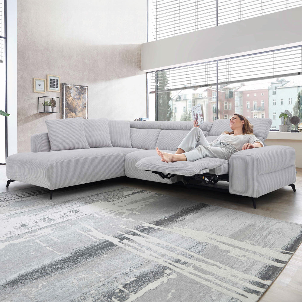 Cord Ecksofa mit motorischer Relaxfunktion MRS 5500 -  von meinRelaxsessel.de - 5 Jahre Garantie auf Relaxsessel GESCHENKT! Kaufe jetzt bei meinRelaxsessel.de