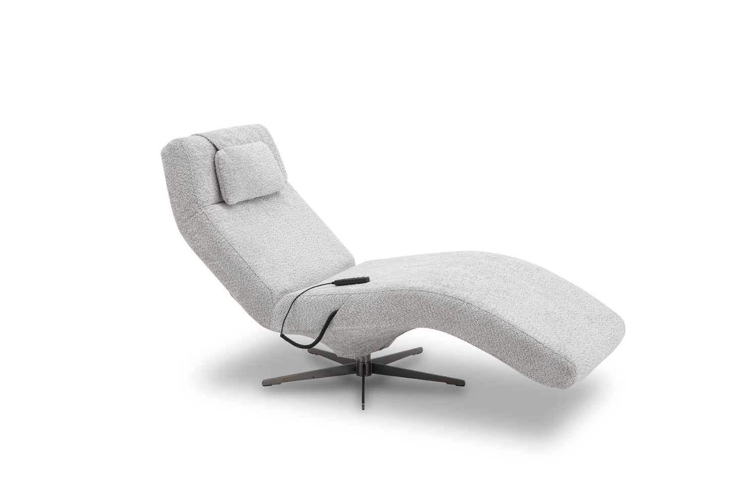 Relaxliege mit 3 Motoren "MRS Relaxa" mit Lieblingsposition & Home Button Trendstoff Boucle platin