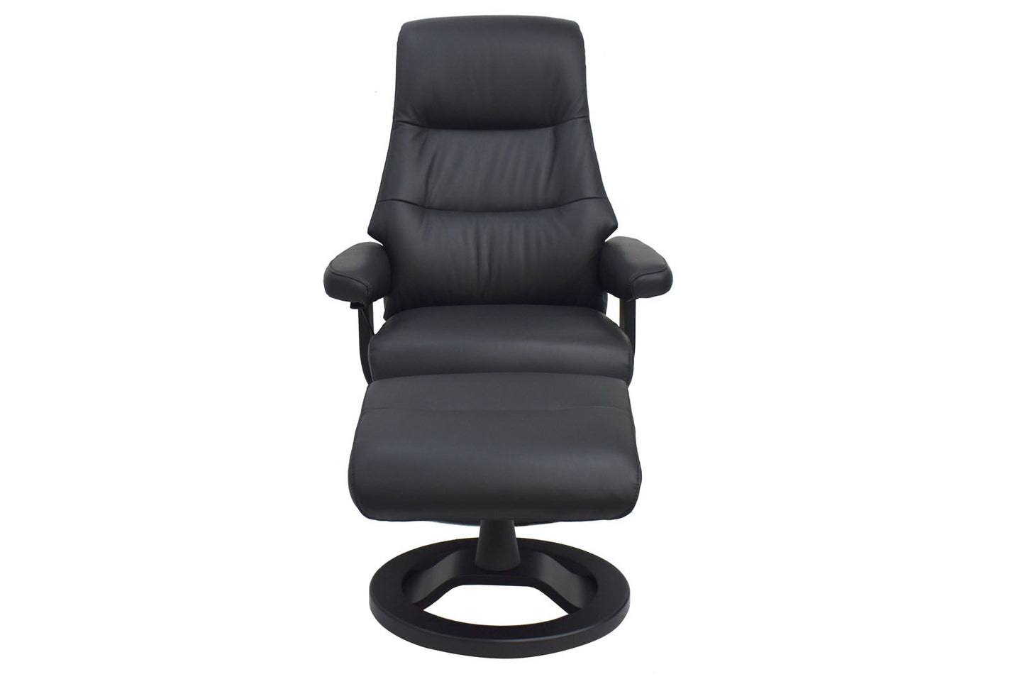 Relaxsessel inkl. Hocker "MRS 715" mit Liegeposition Leder schwarz