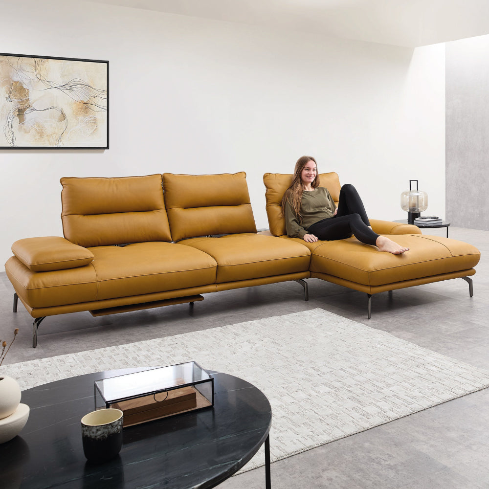 Leder Ecksofa motorische Fußstütze MRS 5300
