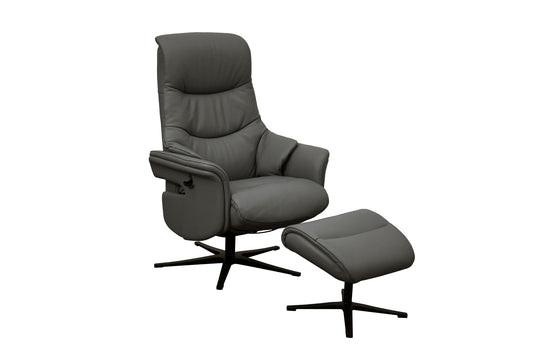Leder Relaxsessel inkl. Hocker "MRS 700" mit Liegeposition und Sitzhöhenverstellung