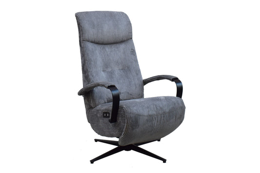 Relaxsessel mit Motor "MRS 705" mit Liegeposition und Kopfteilverstellung Trendstoff Cord grau