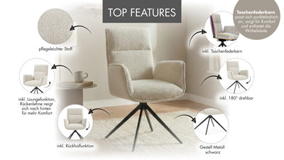 Dining Esszimmerstuhl Serena inkl. Lounge Funktion mit Armlehne