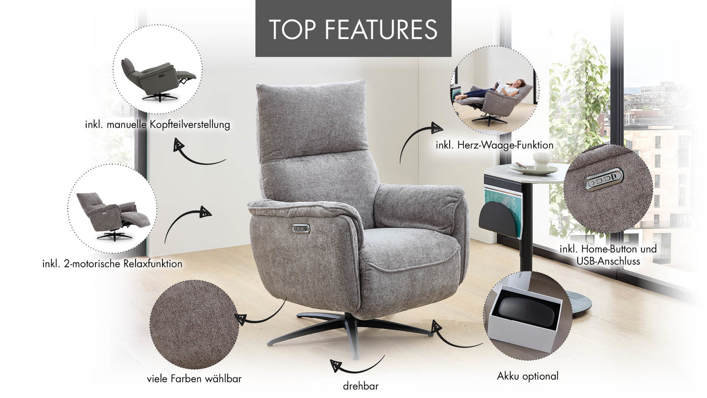 Relaxsessel MRS 880 mit 2 Motoren und Herz-Waage-Funktion